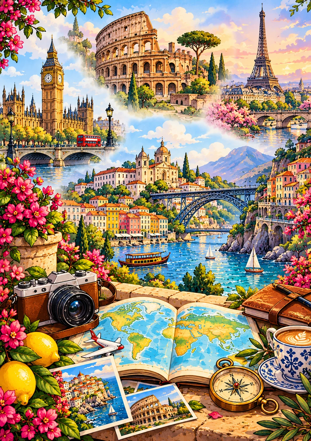 Around the World in Color illustrative collection cover
